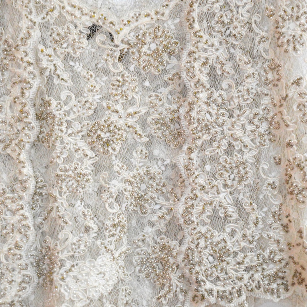 Beaded Sheer Lace Tank And Short Sleeve Cardigan - Picture 7 of 10